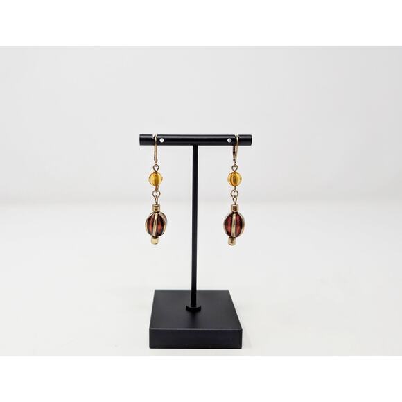 Linea Louis Dell'Olio Gold Tone Colorful Beads Long Necklace Dangle Earrings Set - Picture 11 of 13